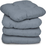 Lot de 4 galettes de chaise - coussins matelass�s lisa gris - beautissu