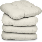 Lot de 4 galettes de chaise - coussins matelass�s lisa nature - beautissu