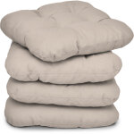 Lot de 4 galettes de chaise - coussins matelass�s lisa taupe - beautissu