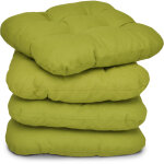 Lot de 4 galettes de chaise - coussins matelass�s lisa vert pommes - beautissu