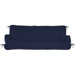 Beautissu - ensemble pour balancelle : banquette + coussins accoudoirs flair hs bleu fonc