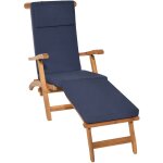 Matelas coussin pour bain de soleil loftlux dc bleu fonc, 175x45x5 cm - beautissu