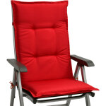 Matelas coussin pour chaise fauteuil de jardin terrasse base hl chaise haut dossier 120x50x6cm rouge ...