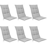 Matelas coussin pour chaise fauteuil de jardin terrasse set de 6 base hl 120x50x6cm gris clair - beautissu ... Matelas coussin pour chaise fauteuil de jardin terrasse set de 6 base hl 120x50x6cm gris clair - beautissu ...