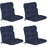 Set de 4 coussin flair nl - pour chaise fauteuil de jardin terrasse 100x50x8 cm bleu fonc� - beautissu ...