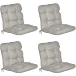 Set de 4 coussin flair nl - pour chaise fauteuil de jardin terrasse 100x50x8 cm gris clair - beautissu ...