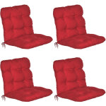 Set de 4 coussin flair nl - pour chaise fauteuil de jardin terrasse 100x50x8 cm rouge - beautissu