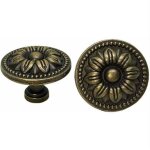 Bebusingoto 10x boutons de tiroir de porte de placard vintage 35mm fleur design laiton poignes de d'armoires ...
