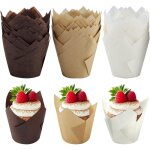 Bebusingoto 150 pi�ces moules � muffins en papier de cuisson tasses de papier de cuisson de tulipe cupcakes ...