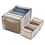 Bebusingoto lot de 2 botes de rangement lavables  7 compartiments pour vtements, jeans, leggings (36 ...