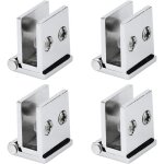 Bebusingoto lot de 4 charnire pour porte en verre, angle ouverture 0 charnires de serrage de meuble ...