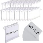 Bebusingoto lot de 50 tiquettes pour bacs de rangement, clip d'tiquette en plastique, tiquettes de ...