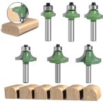 Bebusingoto lot de 6 fraise d�fonceuse � bois 8 mm, fraise quart de rond avec tige 8 mm, fraises pour ...