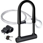 Bebusingoto antivol de vélo, antivol en u pour vélo avec 1, 2 m flex acier câble et support de montage ... Bebusingoto antivol de vélo, antivol en u pour vélo avec 1, 2 m flex acier câble et support de montage ...