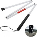 Bebusingoto bâton de marche pliable pour aveugles, 124 cm, 4 sections Bebusingoto bâton de marche pliable pour aveugles, 124 cm, 4 sections
