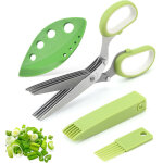 Bebusingoto ciseaux � herbes, ciseaux de cuisine � 5 lames en acier inoxydable, ciseaux � �pices ciboulette ...