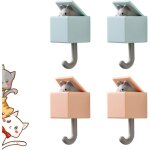 Bebusingoto crochet adhsif cratif pour manteau, crochet porte - cls mignon pour chat, crochet mural ...