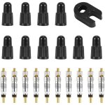 Bebusingoto kit de r�paration de noyau de valve presta, avec 10 noyaux tubeless en laiton de remplacement ...