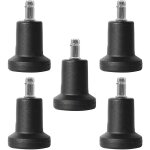 Bebusingoto paquet de 5 roulettes de chaise de bureau de remplacement, roulette pivotante, pied fixe, ...