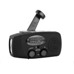 Bebusingoto radio solaire portable, radio am / fm auto - alimente  manivelle, lampe de poche  3 led ...