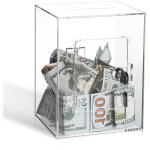 Bebusingoto tirelire en acrylique transparent pour adultes et enfants, grand et robuste pot d'�conomie ...