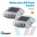 Balises plots led flash solaires (lot de 2) couleur - bleu Balises plots led flash solaires (lot de 2) couleur - bleu