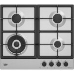 Beko hiaw64225sxe table de cuisson � gaz encastrable 58 cm 4 br�leurs acier inoxydable
