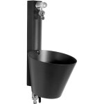 Bel - fer - fontaine murale de jardin avec double robinet couleur anthracite Bel - fer - fontaine murale de jardin avec double robinet couleur anthracite