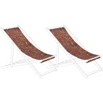 Beliani - 2 toiles de transat 113 x 44 cm en polyester rouge anzio / avellino
