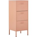 Armoire et commode de bureau en acier rose pche compos de trois tiroirs pour ranger les dossiers beliani ...
