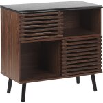 Beliani - armoire de salon en imitation bois foncé avec deux portes coulissantes au style rétro 80 cm ... Beliani - armoire de salon en imitation bois foncé avec deux portes coulissantes au style rétro 80 cm ...