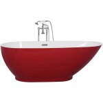 Beliani - baignoire acrylique autoportante forme ovale rouge guiana Beliani - baignoire acrylique autoportante forme ovale rouge guiana