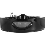 Beliani - baignoire d'angle balno 205 cm en acrylique noir 2 personnes 12 jets  led tocoa