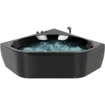 Beliani - baignoire d'angle hydromassante acrylique 140 cm led