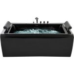 Beliani - baignoire balno 170 cm en acrylique noir avec lumire sous - marine  led montego