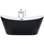 Beliani - baignoire �lot de forme ovale en acrylique noir 180 cm capacit� maximum de 240 litres et design ...
