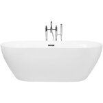 Baignoire moderne en acrylique 150 x 75 cm autoportante forme ovale brillant blanche carrera Baignoire moderne en acrylique 150 x 75 cm autoportante forme ovale brillant blanche carrera