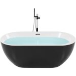 Beliani - baignoire moderne autoportante ovale en acrylique avec syst�me trop - plein 170 x 80 cm noire ...