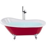 Beliani - baignoire vintage acrylique 1700 x 760 mm autoportante avec pieds rouge cayman