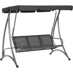 Balancelle de jardin en acier et tissu noir baldaquin rglable rsistant bogart