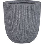 Cache - pot pot  plantes rond 31 cm gris rsistant aux intempries parfait pour intrieur et extrieur ...
