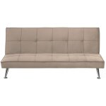 Beliani - canapé clic - clac 3 places tissu beige métal et bois matelassé confortable hasle ii Beliani - canapé clic - clac 3 places tissu beige métal et bois matelassé confortable hasle ii