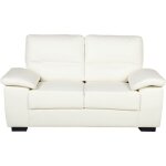 Beliani - canapé fixe 2 places en cuir pu haut de gamme blanc beige idéal pour salon au style moderne ... Beliani - canapé fixe 2 places en cuir pu haut de gamme blanc beige idéal pour salon au style moderne ...