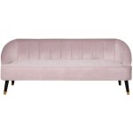 Beliani - canapé fixe 3 places en velours rose avec pieds en bois pour salon glamour chic Beliani - canapé fixe 3 places en velours rose avec pieds en bois pour salon glamour chic
