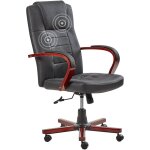 Beliani - chaise de bureau fauteuil imitation cuir noir avec fonction de massage et chauffage hauteur ...
