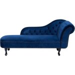 Beliani - chaise longue c�t� droit m�ridienne en velours bleu glamour et el�gant salon nimes