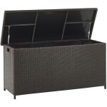 Beliani - coffre de rangement ext�rieur 126 x 46 cm en rotin marron id�al pour stockage d'accessoires ...