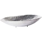 Beliani - coupelle dcorative ovale en aluminium argent accessoire dco idal pour salon ou salle  ...