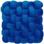 Beliani - coussin dcoratif noeud tress bleu fait main en grosse mailles de laine xxl polyester pour ...