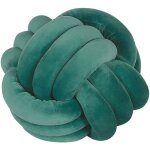 Beliani - coussin d�coratif noeud vert en forme de balle grand format en velours pour canap� ou lit d�coration ...